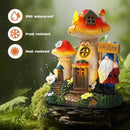 Solar Garden Statue Lights Mushroom Fairy House Figurine, Outdoor Memorial Garden Ornaments Waterproof Decoration for Outside Patio Yard Lawn Decor by CozyNest Decor