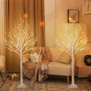 2 Pack 4FT 100LED Christmas Lighted Birch Tree, Timer Function Prelit Artificial Tree Lamp Plug in with Warm White Lights, 2 Modes Twinkling Twig Trees for Indoor Outdoor Party Christmas Decorations by CozyNest Decor