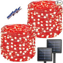 Solar String Lights Outdoor, 2-Pack Total 80FT 200 LED Solar Christmas Twinkle Lights Outside Waterproof Copper Wire 8 Modes Solar Fairy Lights for Garden Tree Party Birthday Christmas Decor (Red) by GreenHaven Gardens