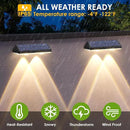 Solar Fence Lights Outdoor Waterproof LED - 3000/4000/6000K 3 Mode, IP65 Waterproof Fence Lights Solar Powered, Solar Wall Lights for Outside, Backyard/Step/Patio/Deck Fence/Stair Railings (12 pack) by GreenHaven Gardens