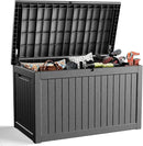 DRATO 230 Gallon Deck Box, Outdoor Large Waterproof Resin Storage Box with Lockable Lid for Patio Cushions, Gardening Tools, Sports Equipment, Black by CozyNest Decor