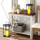Modern Farmhouse Lantern Decor, 2Pcs Metal Candle Lanterns with Flameless Candles Black Decorative Lantern for Front Porch Covered Patio Dining Table Entryway Table Wedding Home Decor by CozyNest Decor