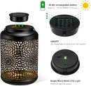 Glitzhome Solar Lantern Black Metal Cutout Scrollwork Outdoor Hanging Solar Light with Handle for Garden Patio Yard Outdoor Decor by GreenHaven Gardens