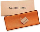 Solino Home Persimmon Orange Table Runner 144 Inches Long - 100% Pure Linen Extra Long Table Runner 14 x 144 Inch for Fall, Autumn, Halloween, Thanksgiving - Fete by CozyNest Decor
