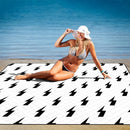 79''x79'' Extra Large Picnic Blankets, Waterproof Sandproof Foldable Outdoor Picnic Mat, Portable 3-Layer Fabric Beach Blanket for Camping, Park, Travel, Family Friends-Stylish Lightning Pattern by TinyTreasures Baby Boutique