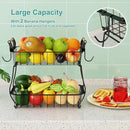 ANTOPY 2 Tier Fruit Basket with 2 Banana Hangers, Countertop Fruit Vegetable Basket Bowl for Kitchen Counter Metal Wire Fruits Storage Stand Holder Organizer for Bread Snack Veggies Produce by CozyNest Decor
