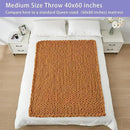 Bigacogo Chunky Knit Throw Blanket for Couch, 40x60 inches, 100% Hand Knitted with Thick Jumbo Chenille Yarn, Cozy Soft Large Rope Knot Cable Crochet Blankets for Sofa Bed Living Room, Burnt Orange by CozyNest Decor