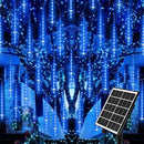 Solar Christmas Lights Outdoor Meteor Shower Lights Christmas Tree Lights Icicle light Snow Falling Rain String Lights Cascading LED Lights for Halloween Xmas Holiday Party Home Patio Mall Decor by GreenHaven Gardens