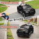 Licensed Ram 1500 Ride on Toys for Kids 4-8, Ride-on Electric Car for Kids with Remote Control, Battery Powered with Car Key/Gear Selector, LED Light/Music/MP3, Back Storage (Black) by TinyTreasures Baby Boutique