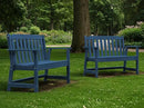 Ciokea 46" Heavy Duty Outdoor Bench Set of 2, HDPE Weatherproof Garden Bench, 2-Person Memorial Benches with 660 Lbs, Waterproof Patio Porch Benches for Outside Business Office Backyard, Navy Blue by GreenHaven Gardens