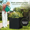 Steel Planter Box-20"x20"x20"-Large Square Planter Box-Outdoor Indoor-Cube Steel Planter Heavy Duty Black Metal Planter Flower Pot Commercial Residential for Home Garden Porch Hotel Patio by GreenHaven Gardens