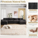 URRED Modular Sectional Sofa Comfy Cloud Couch, Modern Chenille Sofa Sleeper Deep Seat Couches with Ottoman/Pillows for Living Room (Black, 154'' - U Shape) by CozyNest Decor