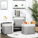 Bidtakay Extra Large Storage Baskets for Organizing 17x12x15.1 inch 3-Pack Fabric Closet Organizers Storage Bins with Handles Foldable Storage Baskets for Shelves Clothes XL-White&Grey by TinyTreasures Baby Boutique
