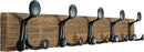 SKOLOO 24-Inch Wood Burnt Coat Rack Wall Mount with 5 Triple Hooks - Ideal for Family Entrances, Classrooms, and Pet Supplies Storage - Perfect Coat Hooks for Wall by CozyNest Decor
