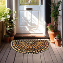 CHICHIC Welcome Door Mat 18 x 30 Inch Front Doormat Outdoors for Home Entrance Outdoors Mat for Outside Entry Way Doormat Entry Rugs, Heavy Duty Non Slip Rubber Back Low Profile, Semicircle by CozyNest Decor