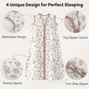 Baby Sleep Sack 6-12 Months 3 Pack 100% Cotton Lightweight 0.5 TOG Wearable Blanket Baby Sleep Bag with 2-Way Zipper for Newborn Infant Beige by TinyTreasures Baby Boutique