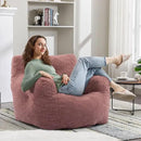 Recaceik Large Bean Bag Chairs, Tufted Soft Stuffed Bean Bag Chair with Filler, Fluffy Lazy Sofa, Imperial Lounger Giant Bean Bag Chair for Bedroom, Living Room, Rufous by CozyNest Decor