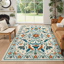 Moynesa Washable Boho Bird 6x9 Area Rugs, Ultra Thin Soft Living Room Rugs for Bedroom Non Slip, Stain Resistant, Easy Clean, Large Beige Indoor Throw Carpet for Dining Room Office Nursery by TinyTreasures Baby Boutique