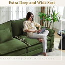 URRED Modular Sectional Sofa Comfy Cloud Couch, Modern Corduroy Sofa Sleeper Deep Seat Couches with Ottoman/Pillows for Living Room (Green, 82.6''- L Shape) by CozyNest Decor