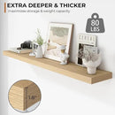 Fun Memories 55 Inch Floating Shelves - 9 Inch Deep Rustic Wooden Wall Shelves - Extra Deeper & Thicker Wall Mounted Storage Shelf for Living Room, Kitchen, Farmhouse - 55" W x 9" D x 1.8" H - Oak by CozyNest Decor