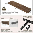RICHFOCUS 31.5Inch Floating Shelves for Wall 2 Pack Shelves for Bedroom|Kitchen|Bathroom Wall Mounted Rustic Wood Floating Shelf with Invisible Brackets for Books|Storage|Decor, Walnut by CozyNest Decor