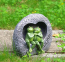 Artisan Flair Lover Frog Statues for Garden - Resin Frogs Couple Figurines Romantic - Yard Animal Decor Frog Stuff Outdoor Lawn Ornament, Green, 7.09 X 4.33 X 7.09 Inches, AF15813 by GreenHaven Gardens