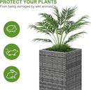 LEWIS&WAYNE Set of 2 Tall Planters for Outdoor Plants Handmade 24'' Wicker Tall Square Planter Box with Removable Liners Modern Planter for Indoor Outdoor Garden Patio Front Porch - Gray by CozyNest Decor