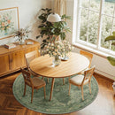 jinchan Round Rug 6ft Area Rugs Vintage Floral Distressed Design,Machine Washable Soft Non-Slip Low-Pile Ultra-Thin Circle Rug for Bedside Living Room Dining Room Bedroom (6' Round, Dark Green) by TinyTreasures Baby Boutique