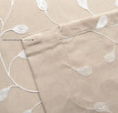 MIUCO Floral Embroidery Semi Sheer Curtains Faux Linen Grommet Window Curtains for Bedroom 52 x 63 Inch 2 Panels, Linen by CozyNest Decor