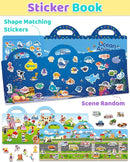 Benresive Reusable Sticker Books for Kids 2-4, Sticker Books for Toddlers 1-3 2-4, Toddler Travel Toys Activities Crafts Gifts - Ocean Animals, Fairy and Vehicle by TinyTreasures Baby Boutique