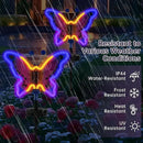 Solar Butterfly Lights, Butterfly Garden Solar Lights，Solar Lights Outdoor Decoration,Waterproof neon Outdoor lamp, Yard Patio Pathway Decor for Outside(Dark Blue, 2 Pack) by GreenHaven Gardens