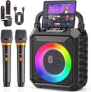JYX Karaoke Machine with Two Wireless Microphones, Portable Speaker with LED Lights for Kids and Adults, Supports Bluetooth/USB/TF/AUX for Party by TinyTreasures Baby Boutique