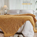 Esterra Chunky Knit Throw Blanket Newly Upgraded Heavy Tighter Version, Handmade Chenille Throw Super Soft, Thick Yarn Cable Knit Crochet Throw Blanket for Couch Bed Sofa (50"x60" Mustard Yellow) by CozyNest Decor