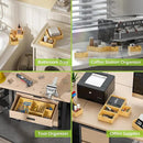 Bamboo Drawer Organizer Set, 5 PCS Multi-use Varied Sizes Junk Drawer Organizer Kitchen Storage Box for Office, Home, Bedroom, Bathroom, Bamboo by CozyNest Decor