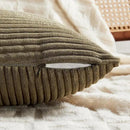 Fancy Homi 2 Packs Olive Green Big Decorative Throw Pillow Covers 24x24 Inch for Living Room Couch Bed, Rustic Farmhouse Boho Home Decor, Soft Corss Corduroy Patchwork Accent Cushion Case 60x60 cm by CozyNest Decor
