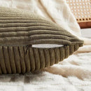 Fancy Homi 2 Packs Olive Green Decorative Throw Pillow Covers 22x22 Inch for Living Room Couch Bed Sofa, Rustic Farmhouse Boho Home Decor, Soft Corss Corduroy Patchwork Accent Cushion Case 55x55 cm by CozyNest Decor