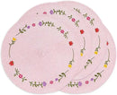 Whaline 4Pcs Round Placemats Spring Flower Embroidered Place Mats Pink Floral Dinner Table Mats for Home Holiday Wedding Bridal Baby Shower Birthday Party Decor by CozyNest Decor