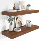 Heimlove 12" Deep Floating Shelves, 36 x 12 Inch Wall Mounted Long Floating Shelf with Invisible Brackets, for Home Decor, Bedroom, Kitchen, Living Room, Bathroom - 2 Pack, Walnut by CozyNest Decor