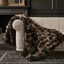 EVERGRACE Ultra Soft Luxury Fluffy Ridgeline Faux Rabbit Fur Throw Blanket, Thick Warm Bubble Throw for Bed, Cozy Plush Reversible Blankets for Couch, Chair, Sofa, Mocha Brown, 50x60 Inches, 870 GSM by CozyNest Decor