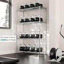 IZEUK 3400 LBS Garage Shelving Wide Storage Shelves 4 Tier Metal Shelves Heavy Duty Adjustable Utility Shelf Rack Chrome 17.7" D x 47.2" W x 70.4" H by CozyNest Decor
