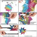 Hausse 10 Pack Reflective Pinwheels Wind Spinner, Extra Sparkly Rainbow Pinwheel with Stakes, Bird Repellent Blinder Devices Deterrent to Scare Birds Away from Yard Patio Farm Garden, Colorful by CozyNest Decor
