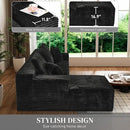 Modular Sectional Sofa Cloud Sectional Couch, 107" Comfy Fluffy L Shaped Light Black Couches for Living Room, Deep Seat Memory Foam Corduroy Boneless Couch Sectionals with Right Facing Chaise Sofa by CozyNest Decor