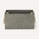 Amazon Basics Foldable Storage Bins with Rope Handles, Charcoal, Large, Pack of 3 by CozyNest Decor