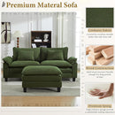 URRED Modular Sectional Sofa Comfy Cloud Couch, Modern Corduroy Sofa Sleeper Deep Seat Couches with Ottoman/Pillows for Living Room (Green, 82.6''- L Shape) by CozyNest Decor