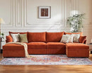 134.6" Oversized Modular Sectional Sofa, 6 Seater U Shaped Couch with Storage Ottoman with Reversible Chaise Deep Seat for Living Room, Apartment - Chenille Terracotta Orange by CozyNest Decor