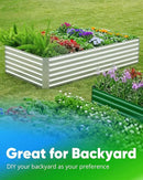 Quictent Galvanized Raised Garden Bed 6x3x2 Ft Metal Planter Box Bottomless for Backyard, Include 1 pc Tomato Cage, Silver by GreenHaven Gardens