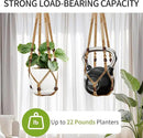 3 Pack Macrame Plant Hanger - 43"/35"/29" Different Sizes, Hanging Planter Basket Flower Pot Holder for Indoor Outdoor, with Wood Beads, Boho Home Decor, Brown (POTS NOT Included) by GreenHaven Gardens