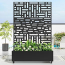 Casaphoria Metal Raised Garden Bed with Trellis and Wheels, 72"x47"x16" Planter Box for Climbing Plants, Vegetables & Vines, Features Drainage Holes and Privacy Screen, Black(Helen&Gerald) by GreenHaven Gardens