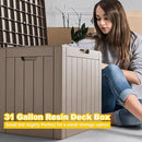 30 Gallon Resin Deck Box, Lockable Outdoor Storage Box for Patio Cushions Storage Furniture,Garden Tools, Pool Supplies, Weatherproof and UV Resistant- Grey by CozyNest Decor