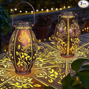pearlstar 2 Pack Butterfly Solar Lantern Hanging Light Outdoor Waterproof Decorative Metal Solar Lamp for Table Garden Yard Patio Balcony Pathway,Copper,Birthday Gifts for Women Mom Men,Butterfly by GreenHaven Gardens